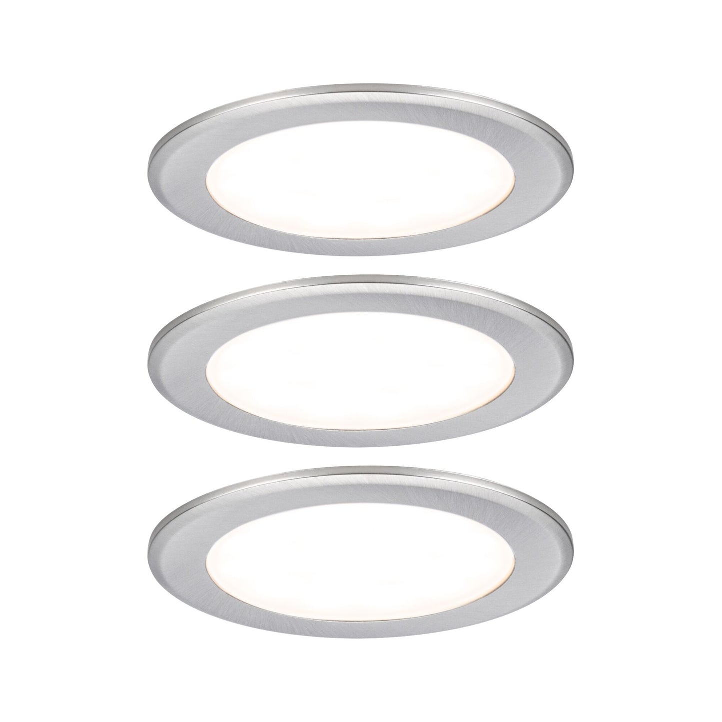 Paulmann LED Möbeleinbauleuchten  3er-Set rund 65mm 3x2,5W 3x180lm 230/12V  3000K Eisen gebürstet