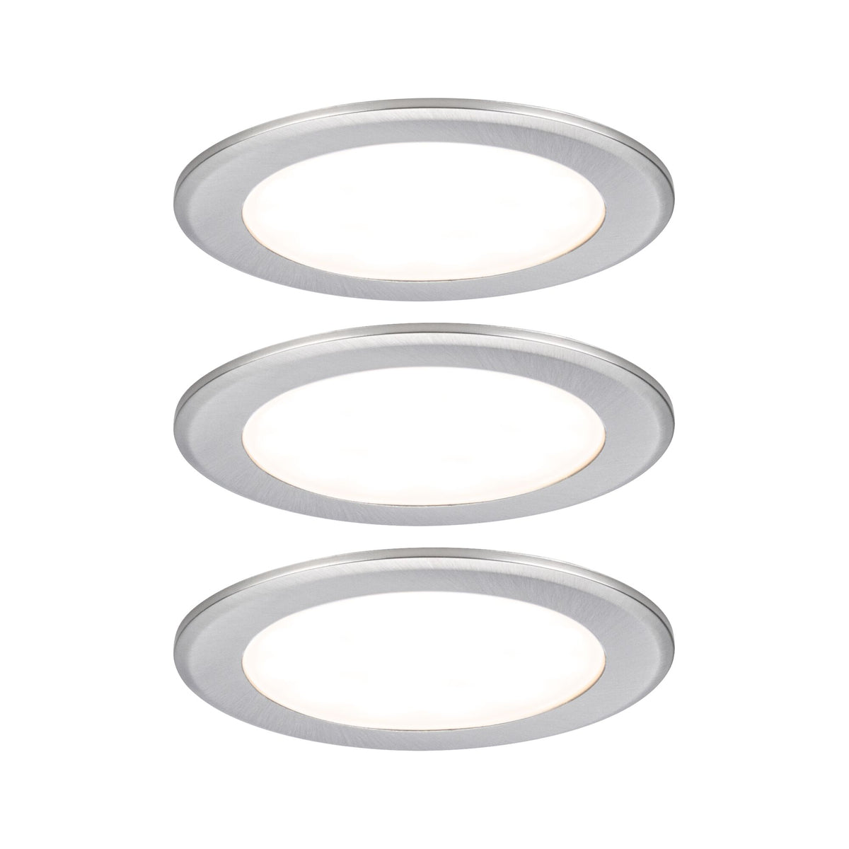 Paulmann LED Möbeleinbauleuchten  3er-Set rund 65mm 3x2,5W 3x180lm 230/12V  3000K Eisen gebürstet