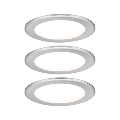 Paulmann LED Möbeleinbauleuchten  3er-Set rund 65mm 3x2,5W 3x180lm 230/12V  3000K Eisen gebürstet