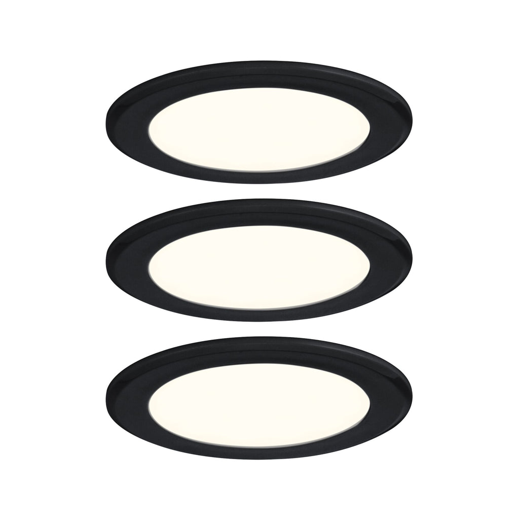Paulmann LED Möbeleinbauleuchten  3er-Set rund 65mm 3x2,5W 3x180lm 230/12V  3000K Schwarz matt