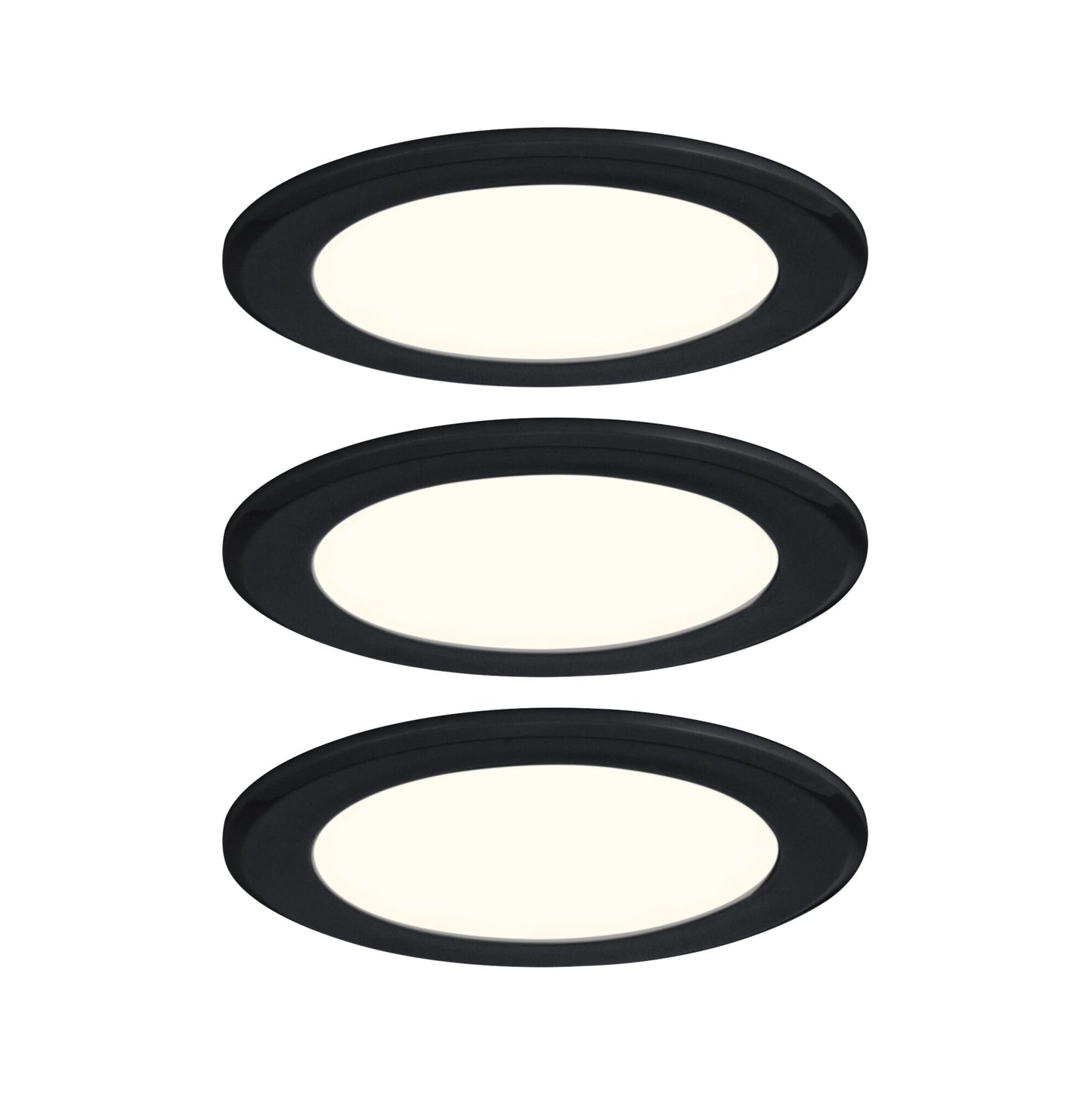 Paulmann LED Möbeleinbauleuchten  3er-Set rund 65mm 3x2,5W 3x180lm 230/12V  3000K Schwarz matt