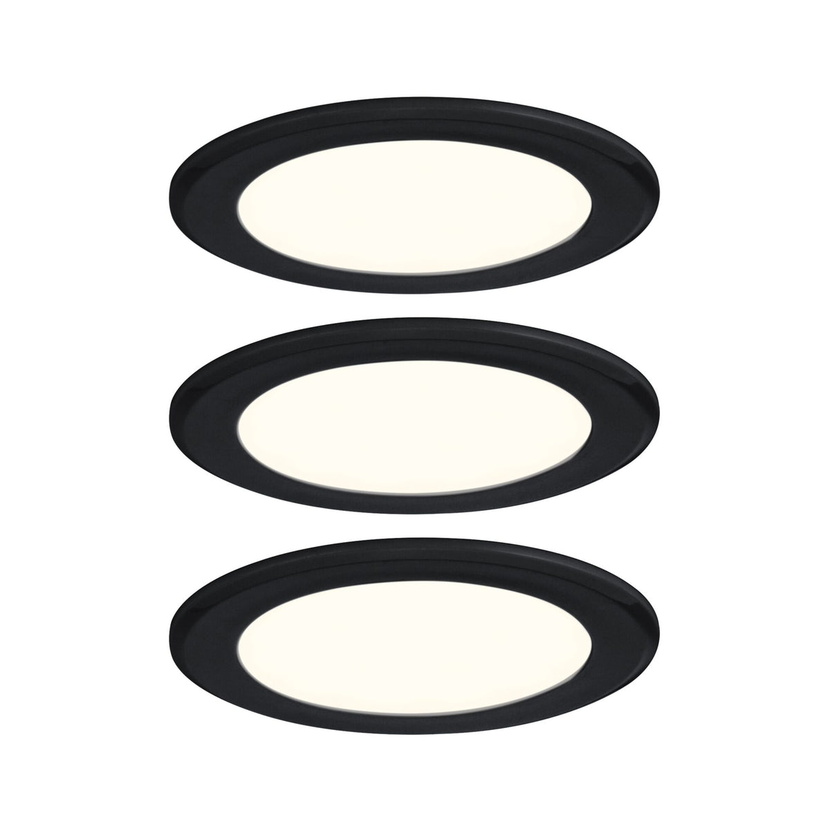 Paulmann LED Möbeleinbauleuchten  3er-Set rund 65mm 3x2,5W 3x180lm 230/12V  3000K Schwarz matt