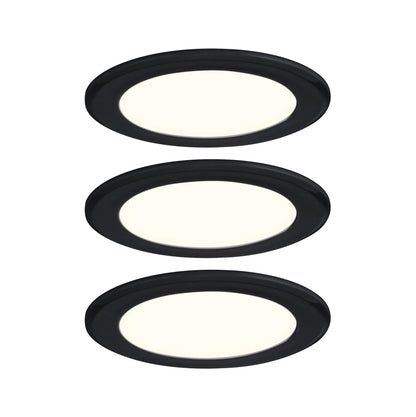 Paulmann LED Möbeleinbauleuchten  3er-Set rund 65mm 3x2,5W 3x180lm 230/12V  3000K Schwarz matt