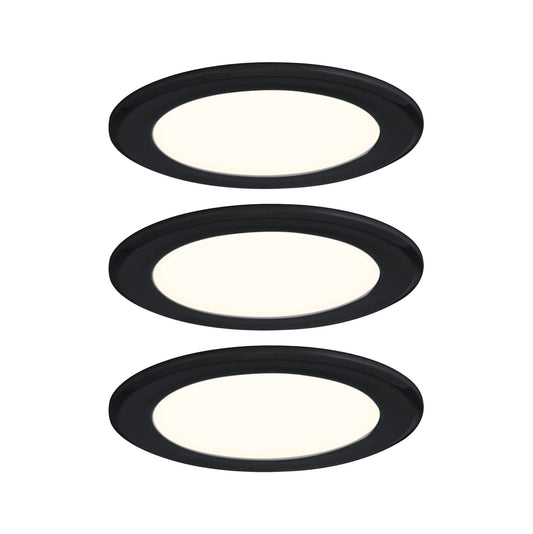 Paulmann LED Möbeleinbauleuchten  3er-Set rund 65mm 3x2,5W 3x180lm 230/12V  3000K Schwarz matt