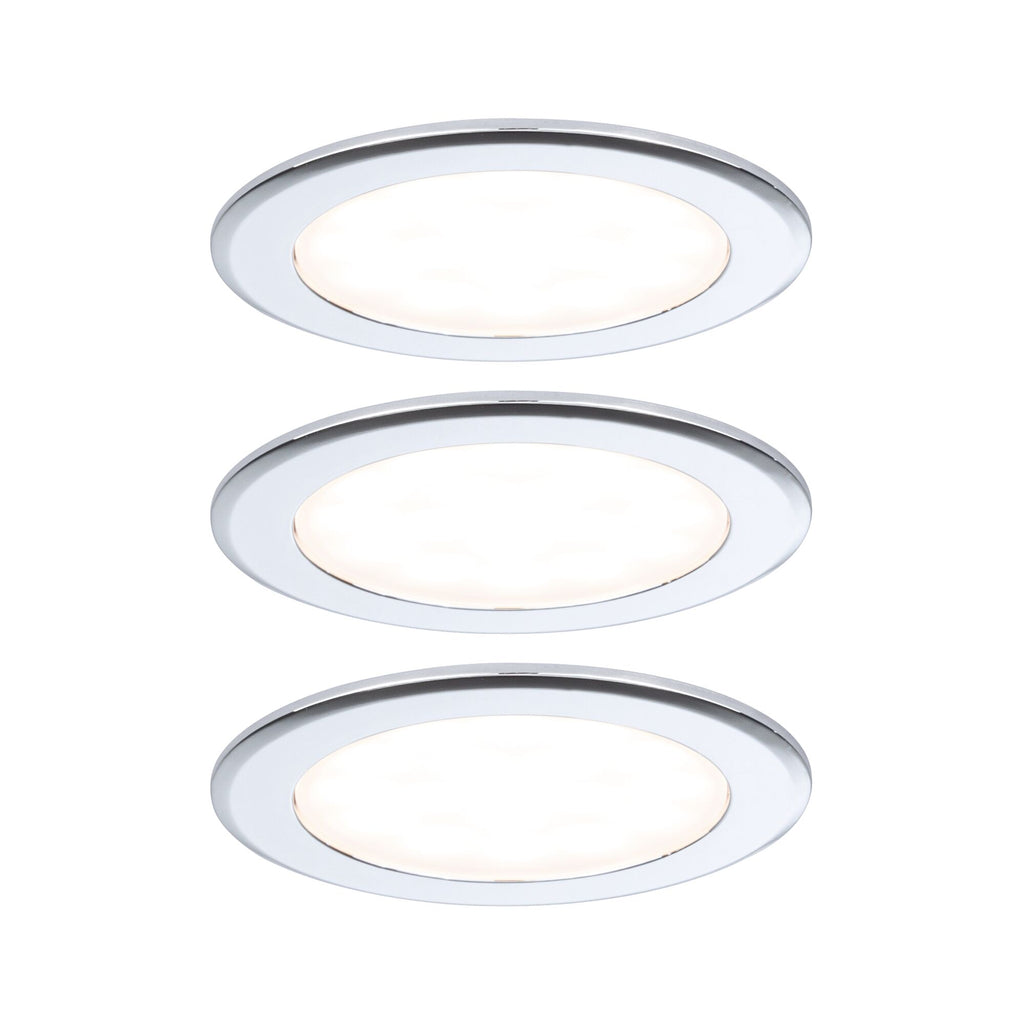 Paulmann LED Möbeleinbauleuchten  3er-Set rund 65mm 3x2,5W 3x180lm 230/12V  3000K Chrom