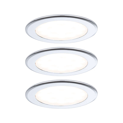 Paulmann LED Möbeleinbauleuchten  3er-Set rund 65mm 3x2,5W 3x180lm 230/12V  3000K Chrom