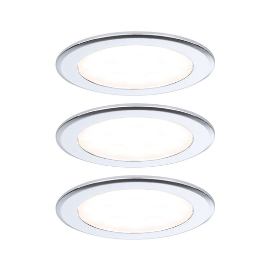 Paulmann LED Möbeleinbauleuchten  3er-Set rund 65mm 3x2,5W 3x180lm 230/12V  3000K Chrom