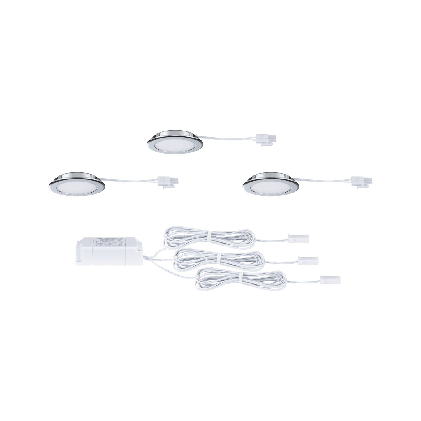 Paulmann LED Möbeleinbauleuchten  3er-Set rund 65mm 3x2,5W 3x180lm 230/12V  3000K Chrom