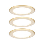 Paulmann LED Möbeleinbauleuchten  3er-Set rund 65mm 3x2,5W 3x180lm 230/12V  3000K Gold matt