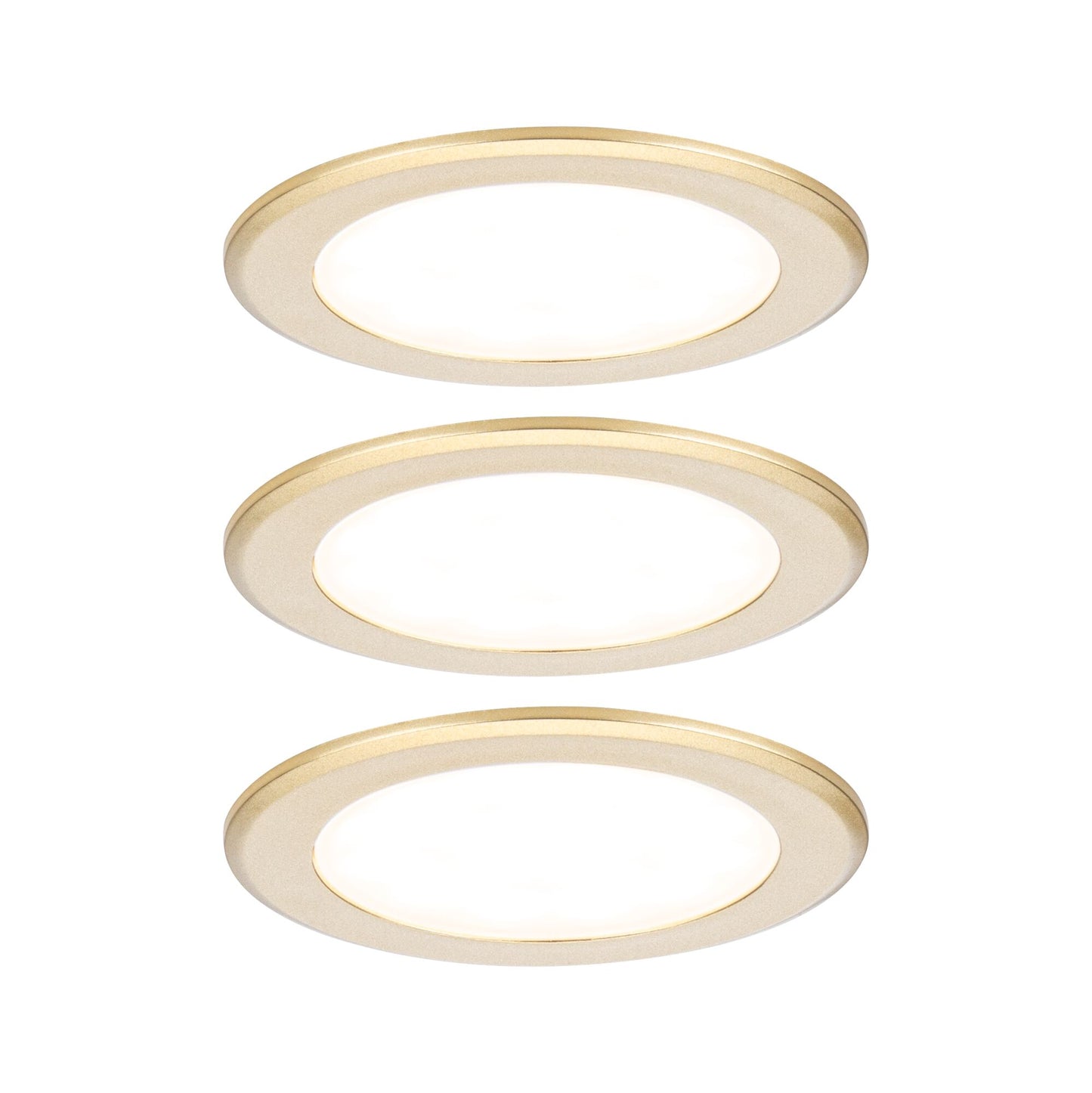 Paulmann LED Möbeleinbauleuchten  3er-Set rund 65mm 3x2,5W 3x180lm 230/12V  3000K Gold matt