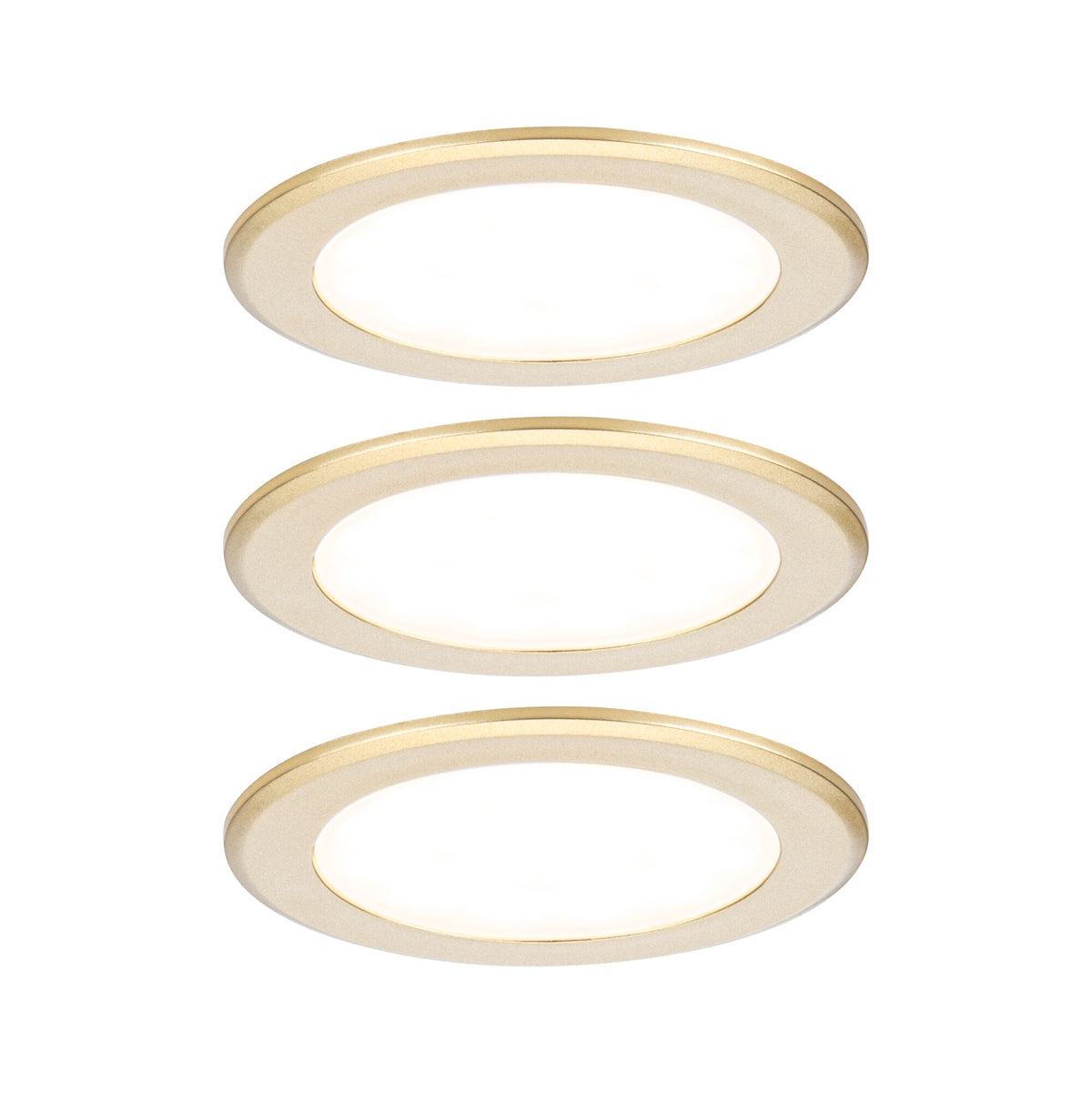 Paulmann LED Möbeleinbauleuchten  3er-Set rund 65mm 3x2,5W 3x180lm 230/12V  3000K Gold matt