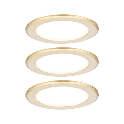 Paulmann LED Möbeleinbauleuchten  3er-Set rund 65mm 3x2,5W 3x180lm 230/12V  3000K Gold matt