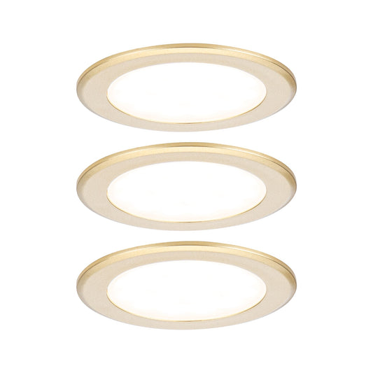 Paulmann LED Möbeleinbauleuchten  3er-Set rund 65mm 3x2,5W 3x180lm 230/12V  3000K Gold matt