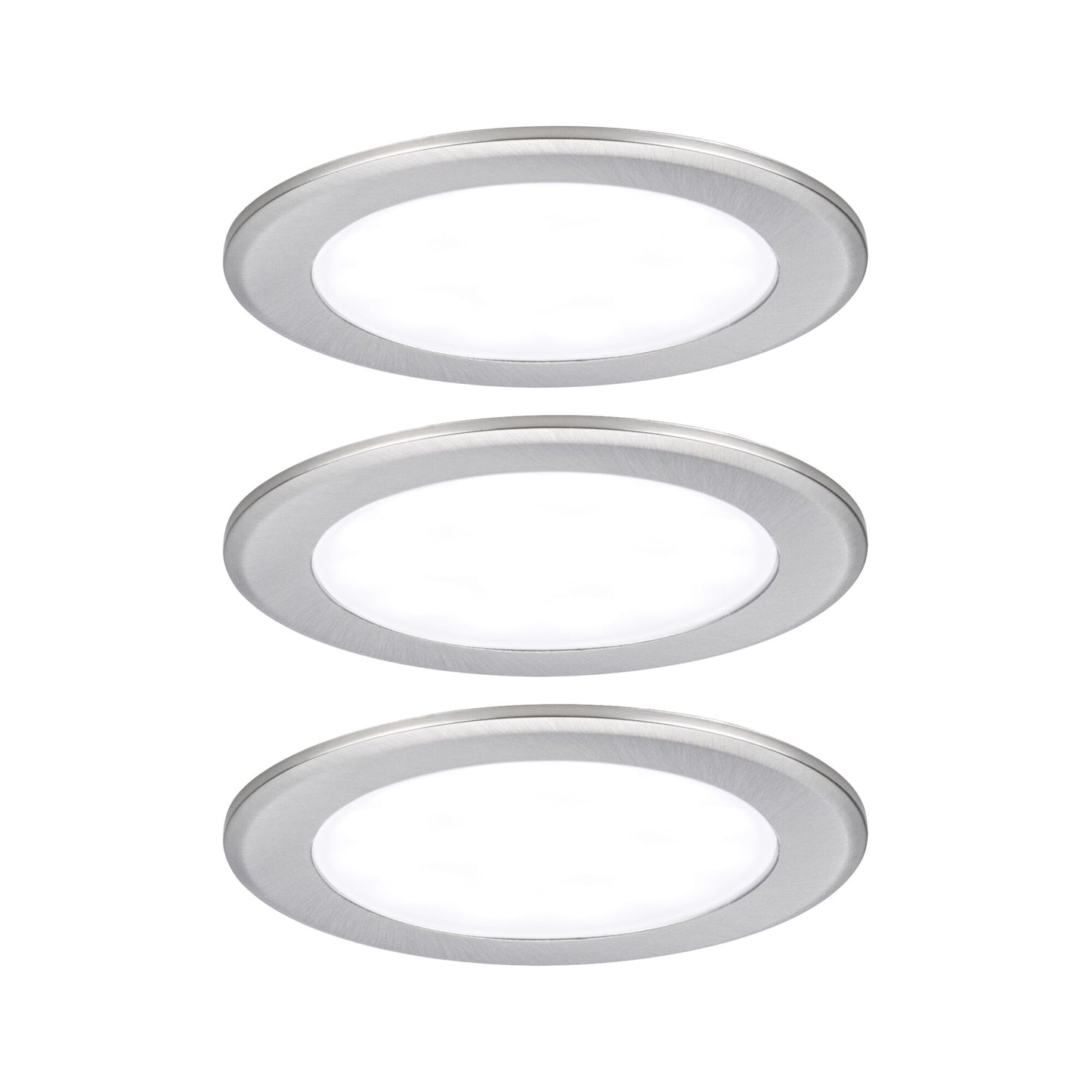 Paulmann LED Möbeleinbauleuchten  3er-Set rund 65mm 3x2,5W 3x180lm 230/12V  4000K Eisen gebürstet