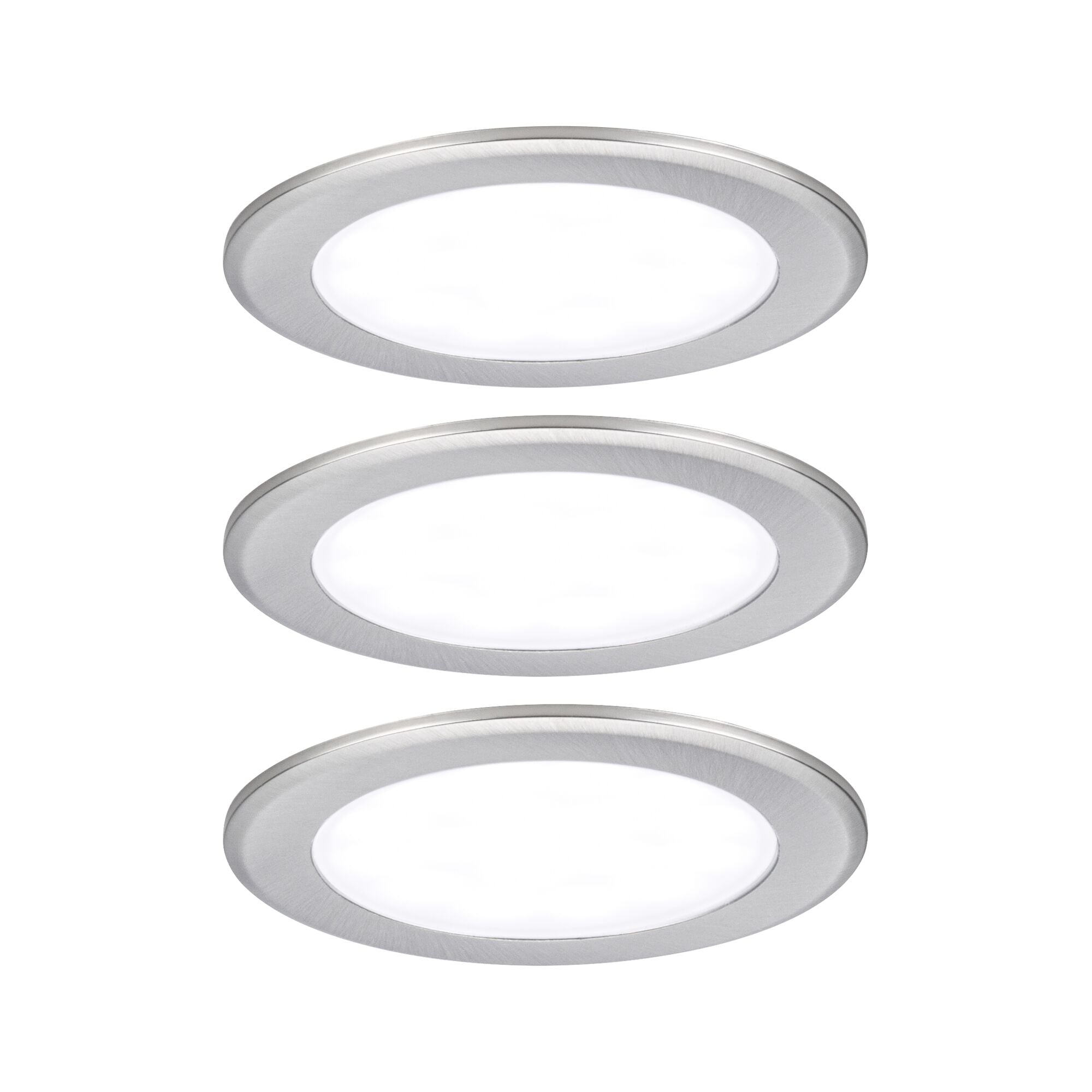 Paulmann LED Möbeleinbauleuchten  3er-Set rund 65mm 3x2,5W 3x180lm 230/12V  4000K Eisen gebürstet