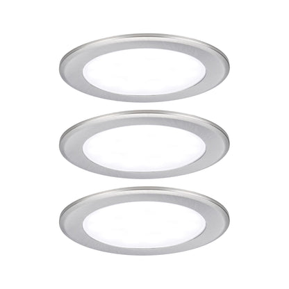Paulmann LED Möbeleinbauleuchten  3er-Set rund 65mm 3x2,5W 3x180lm 230/12V  4000K Eisen gebürstet