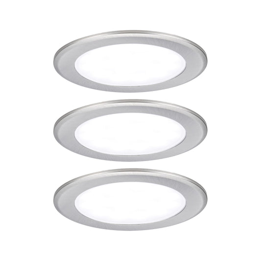 Paulmann LED Möbeleinbauleuchten  3er-Set rund 65mm 3x2,5W 3x180lm 230/12V  4000K Eisen gebürstet