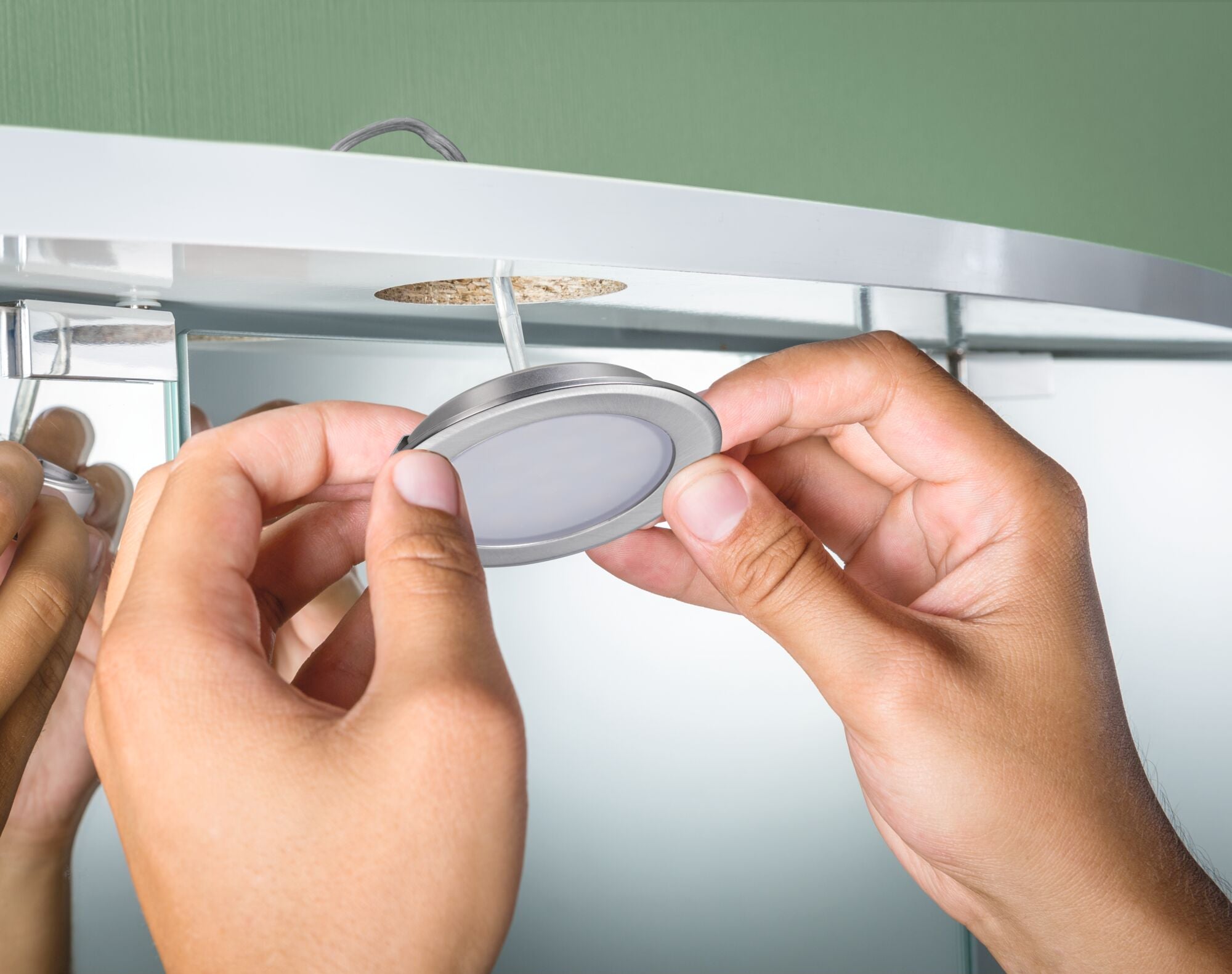 Paulmann LED Möbeleinbauleuchten  3er-Set rund 65mm 3x2,5W 3x180lm 230/12V  4000K Eisen gebürstet