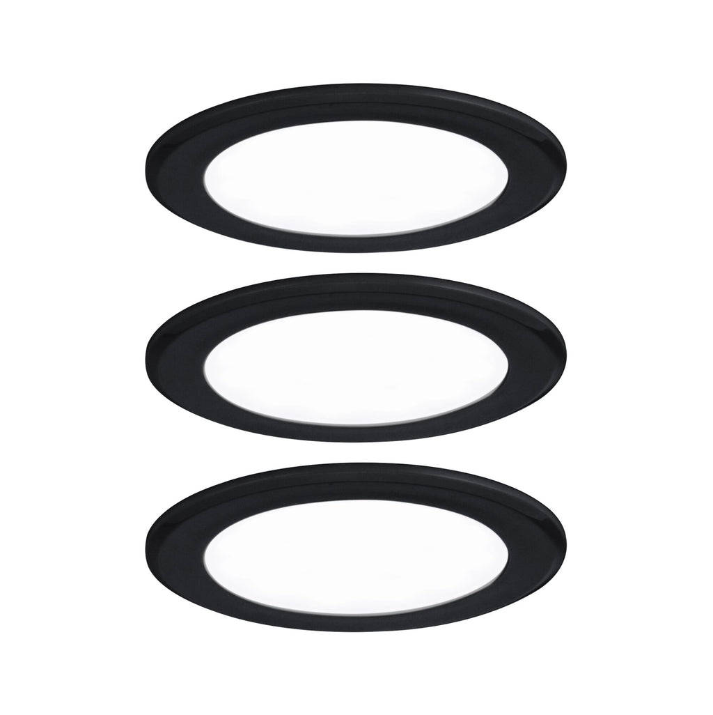 Paulmann LED Möbeleinbauleuchten  3er-Set rund 65mm 3x2,5W 3x180lm 230/12V  4000K Schwarz matt