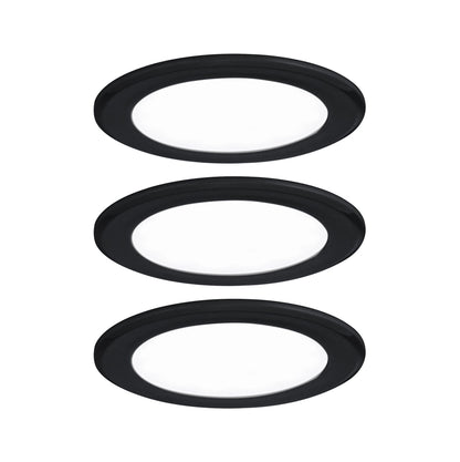 Paulmann LED Möbeleinbauleuchten  3er-Set rund 65mm 3x2,5W 3x180lm 230/12V  4000K Schwarz matt