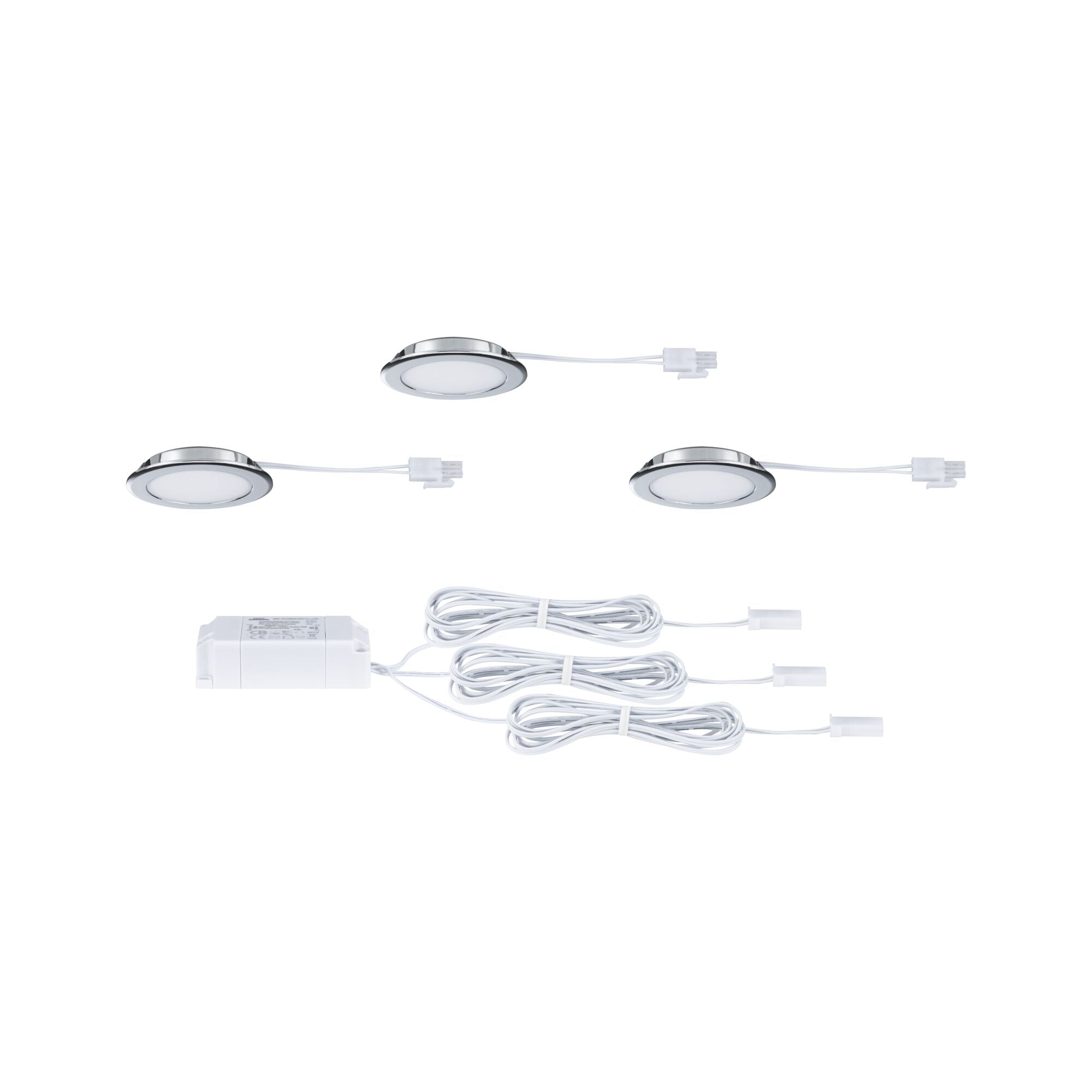 Paulmann LED Möbeleinbauleuchten  3er-Set rund 65mm 3x2,5W 3x180lm 230/12V  4000K Chrom