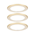 Paulmann LED Möbeleinbauleuchten  3er-Set rund 65mm 3x2,5W 3x180lm 230/12V  4000K Gold matt