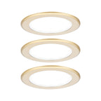 Paulmann LED Möbeleinbauleuchten  3er-Set rund 65mm 3x2,5W 3x180lm 230/12V  4000K Gold matt