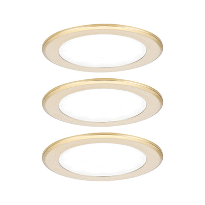 Paulmann LED Möbeleinbauleuchten  3er-Set rund 65mm 3x2,5W 3x180lm 230/12V  4000K Gold matt
