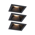 Paulmann LED Einbauleuchte Cole 3er-Set 3-Step-Dim Coin IP44 eckig 88x88mm  Coin 3x6W 3x470lm 230V dimmbar 2700K Schwarz