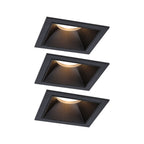 Paulmann LED Einbauleuchte Cole 3er-Set 3-Step-Dim Coin IP44 eckig 88x88mm  Coin 3x6W 3x470lm 230V dimmbar 2700K Schwarz