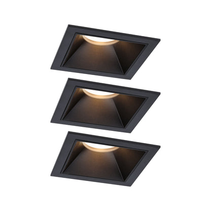 Paulmann LED Einbauleuchte Cole 3er-Set 3-Step-Dim Coin IP44 eckig 88x88mm  Coin 3x6W 3x470lm 230V dimmbar 2700K Schwarz