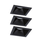 Paulmann LED Einbauleuchte Cole 3er-Set 3-Step-Dim Coin IP44 eckig 88x88mm  Coin 3x6W 3x470lm 230V dimmbar 2700K Schwarz