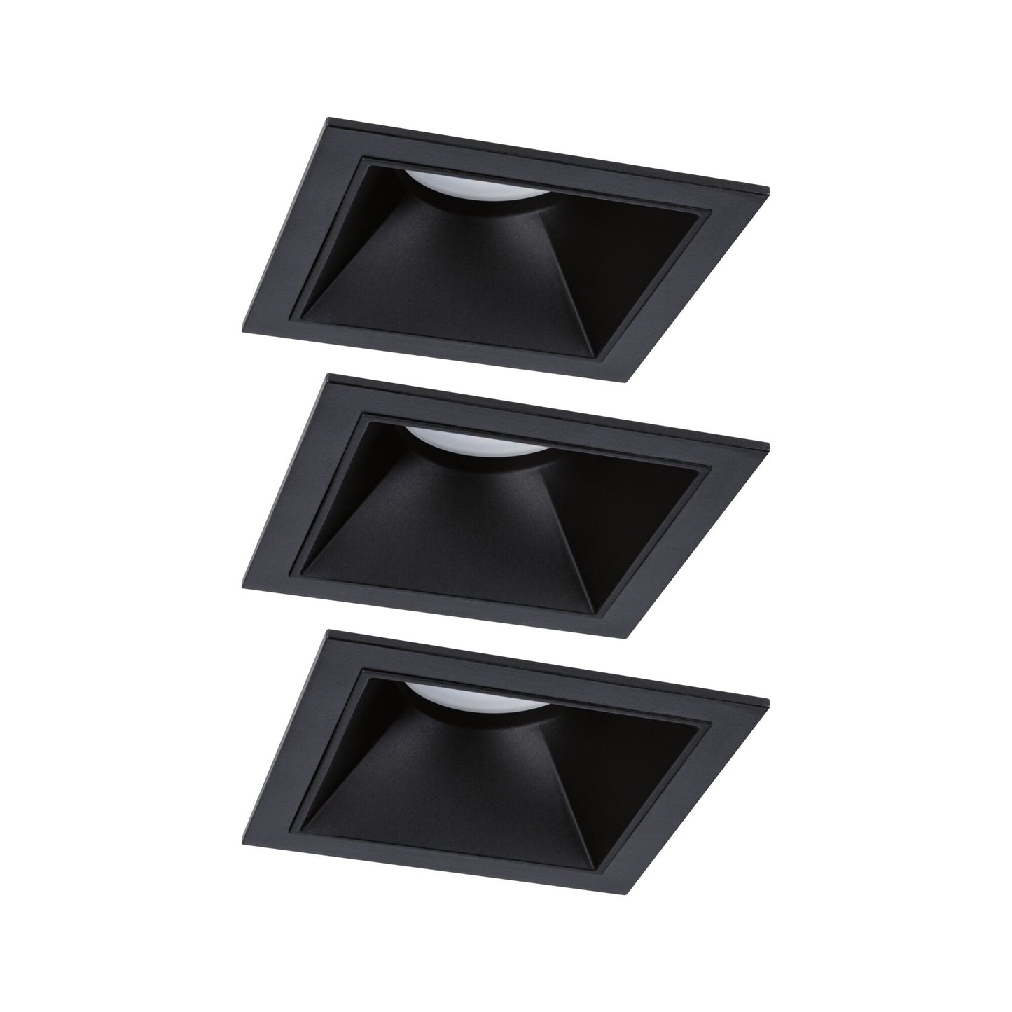 Paulmann LED Einbauleuchte Cole 3er-Set 3-Step-Dim Coin IP44 eckig 88x88mm  Coin 3x6W 3x470lm 230V dimmbar 2700K Schwarz