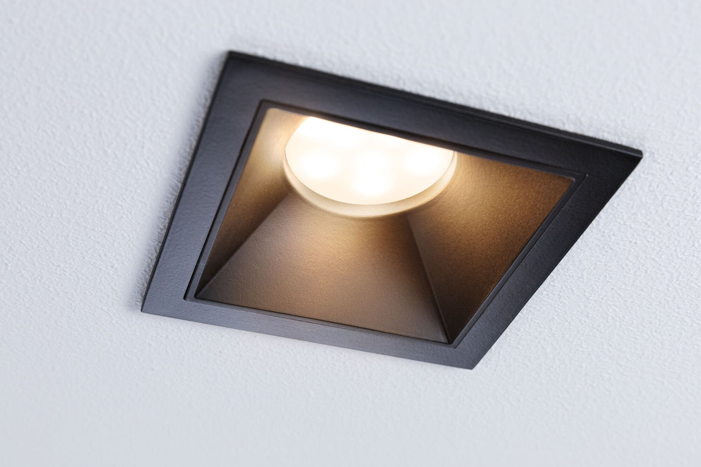 Paulmann LED Einbauleuchte Cole 3er-Set 3-Step-Dim Coin IP44 eckig 88x88mm  Coin 3x6W 3x470lm 230V dimmbar 2700K Schwarz
