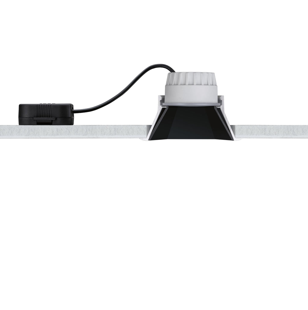 Paulmann LED Einbauleuchte Cole 3er-Set 3-Step-Dim Coin IP44 eckig 88x88mm  Coin 3x6W 3x470lm 230V dimmbar 2700K Schwarz