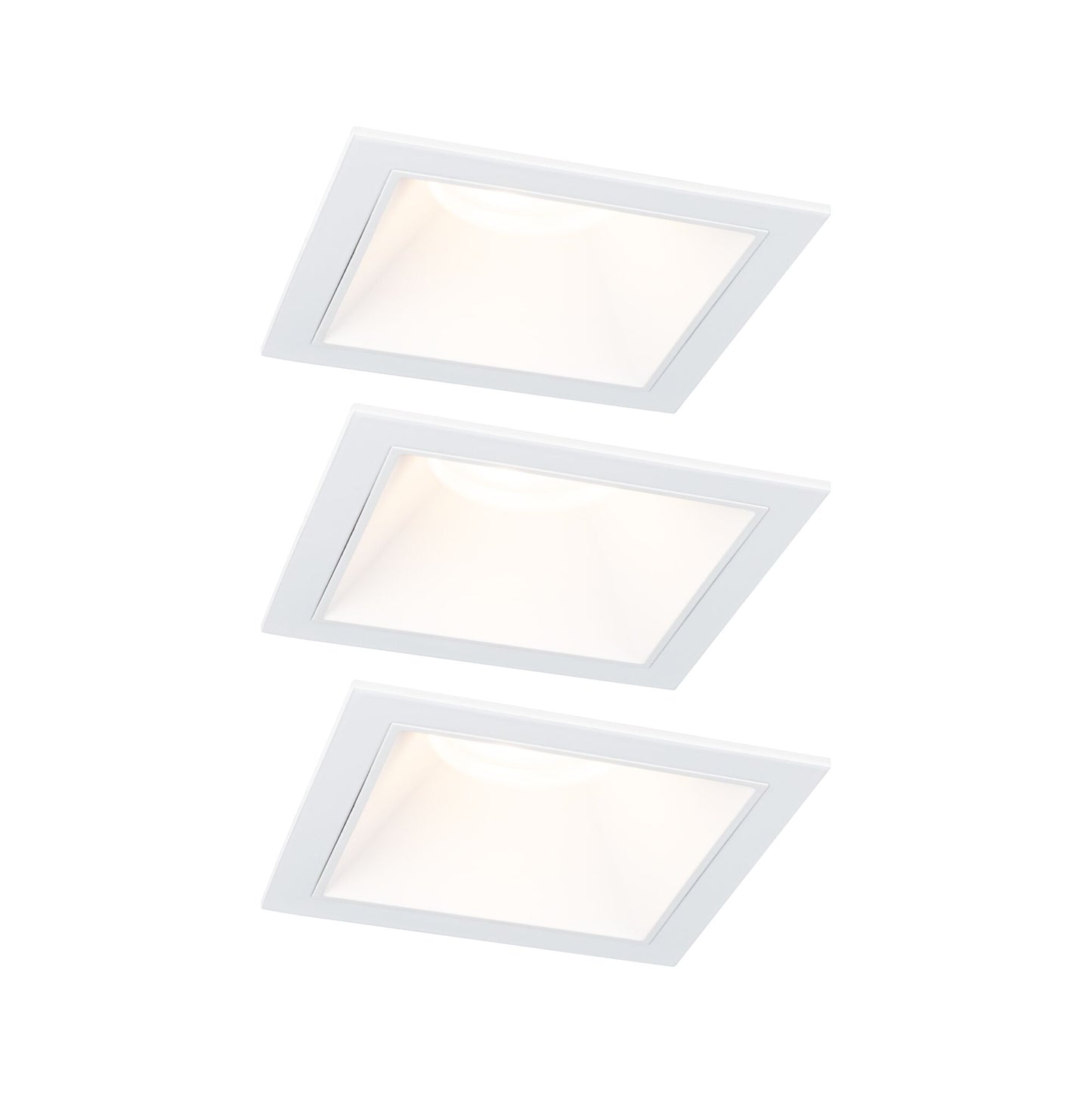Paulmann LED Einbauleuchte Cole 3er-Set 3-Step-Dim Coin IP44 eckig 88x88mm  Coin 3x6W 3x470lm 230V dimmbar 2700K Weiß