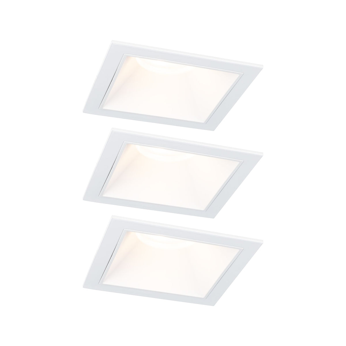 Paulmann LED Einbauleuchte Cole 3er-Set 3-Step-Dim Coin IP44 eckig 88x88mm  Coin 3x6W 3x470lm 230V dimmbar 2700K Weiß