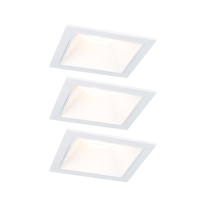 Paulmann LED Einbauleuchte Cole 3er-Set 3-Step-Dim Coin IP44 eckig 88x88mm  Coin 3x6W 3x470lm 230V dimmbar 2700K Weiß
