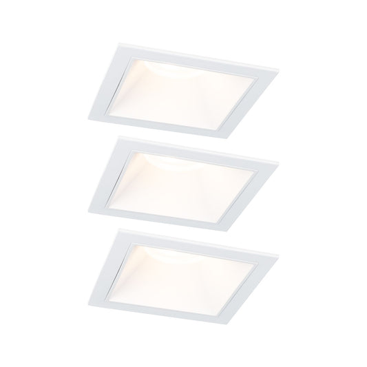 Paulmann LED Einbauleuchte Cole 3er-Set 3-Step-Dim Coin IP44 eckig 88x88mm  Coin 3x6W 3x470lm 230V dimmbar 2700K Weiß