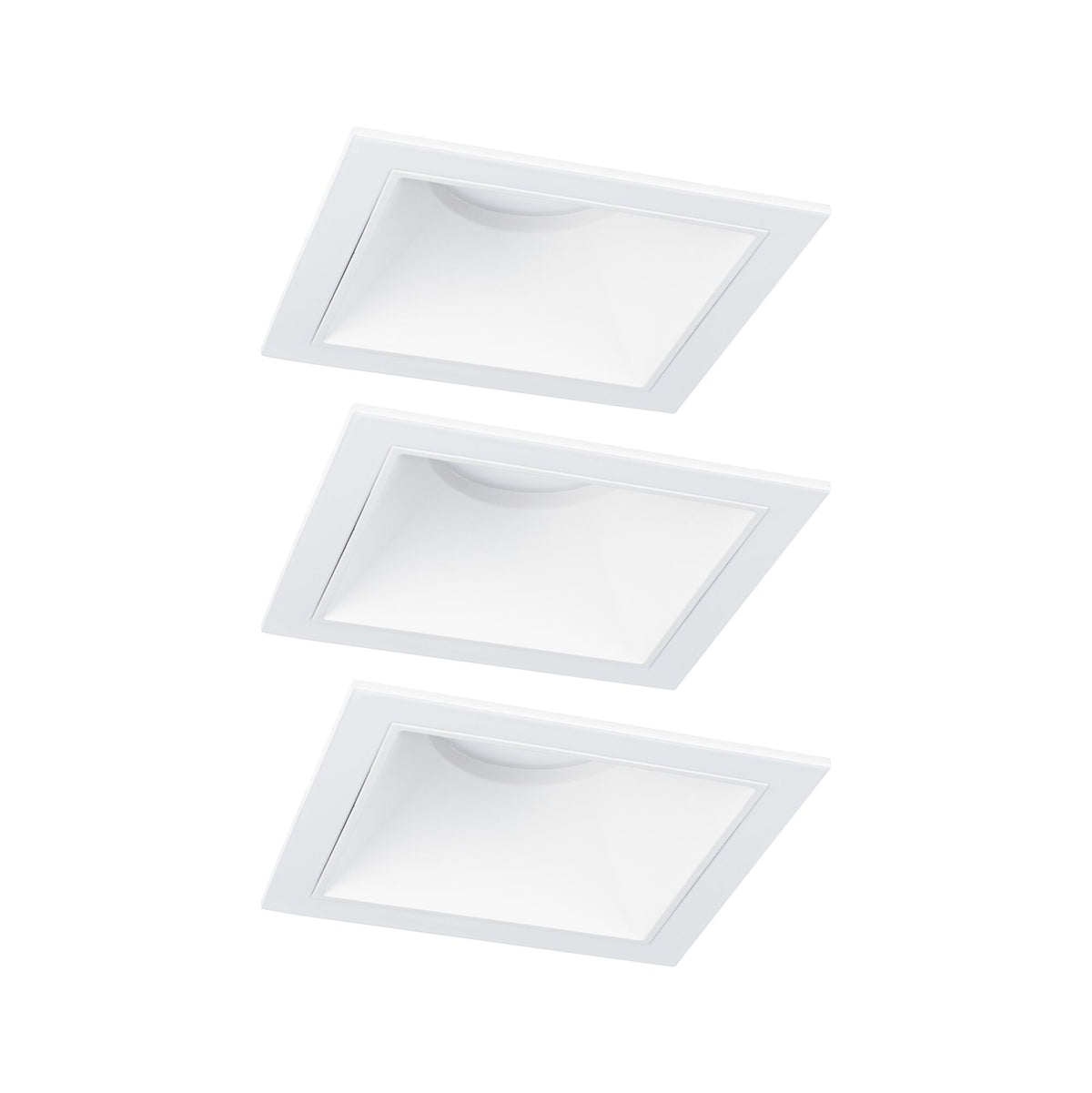 Paulmann LED Einbauleuchte Cole 3er-Set 3-Step-Dim Coin IP44 eckig 88x88mm  Coin 3x6W 3x470lm 230V dimmbar 2700K Weiß