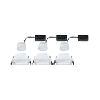 Paulmann LED Einbauleuchte Cole 3er-Set 3-Step-Dim Coin IP44 eckig 88x88mm  Coin 3x6W 3x470lm 230V dimmbar 2700K Weiß