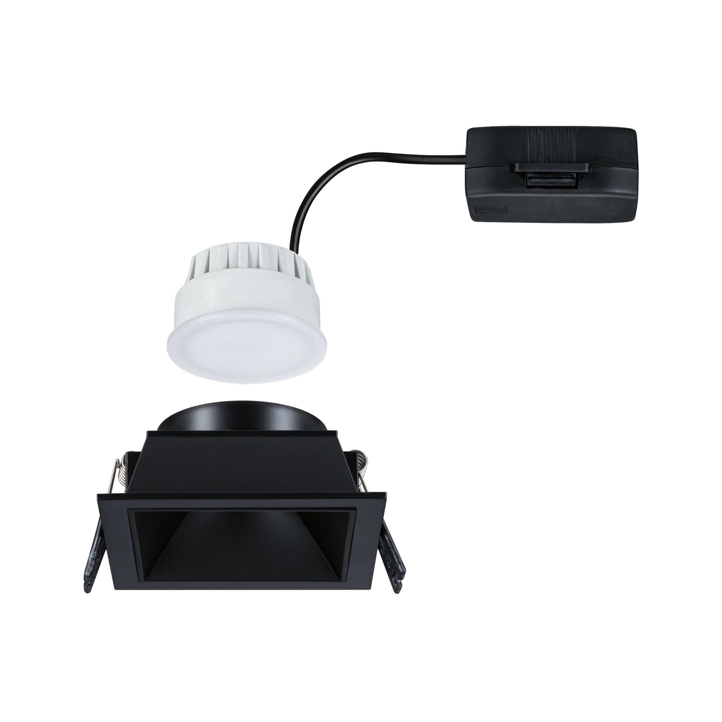 Paulmann LED Einbauleuchte Cole Einzelleuchte 3-Step-Dim Coin IP44 eckig 88x88mm  Coin 6W 470lm 230V dimmbar 2700K Schwarz