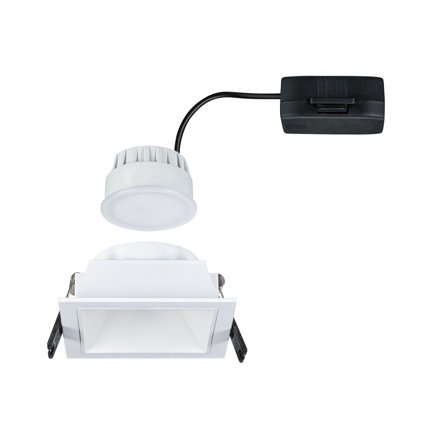 Paulmann LED Einbauleuchte Cole Einzelleuchte 3-Step-Dim Coin IP44 eckig 88x88mm  Coin 6W 470lm 230V dimmbar 2700K Weiß