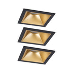 Paulmann LED Einbauleuchte Cole 3er-Set 3-Step-Dim Coin IP44 eckig 88x88mm  Coin 3x6W 3x470lm 230V dimmbar 2700K Schwarz#Gold matt