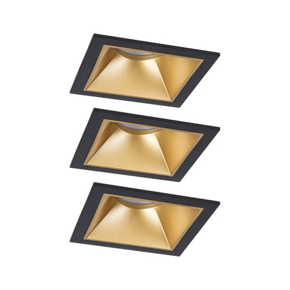 Paulmann LED Einbauleuchte Cole 3er-Set 3-Step-Dim Coin IP44 eckig 88x88mm  Coin 3x6W 3x470lm 230V dimmbar 2700K Schwarz#Gold matt