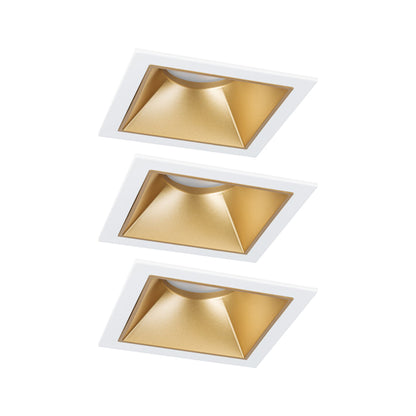 Paulmann LED Einbauleuchte Cole 3er-Set 3-Step-Dim Coin IP44 eckig 88x88mm  Coin 3x6W 3x470lm 230V dimmbar 2700K Weiß#Gold matt