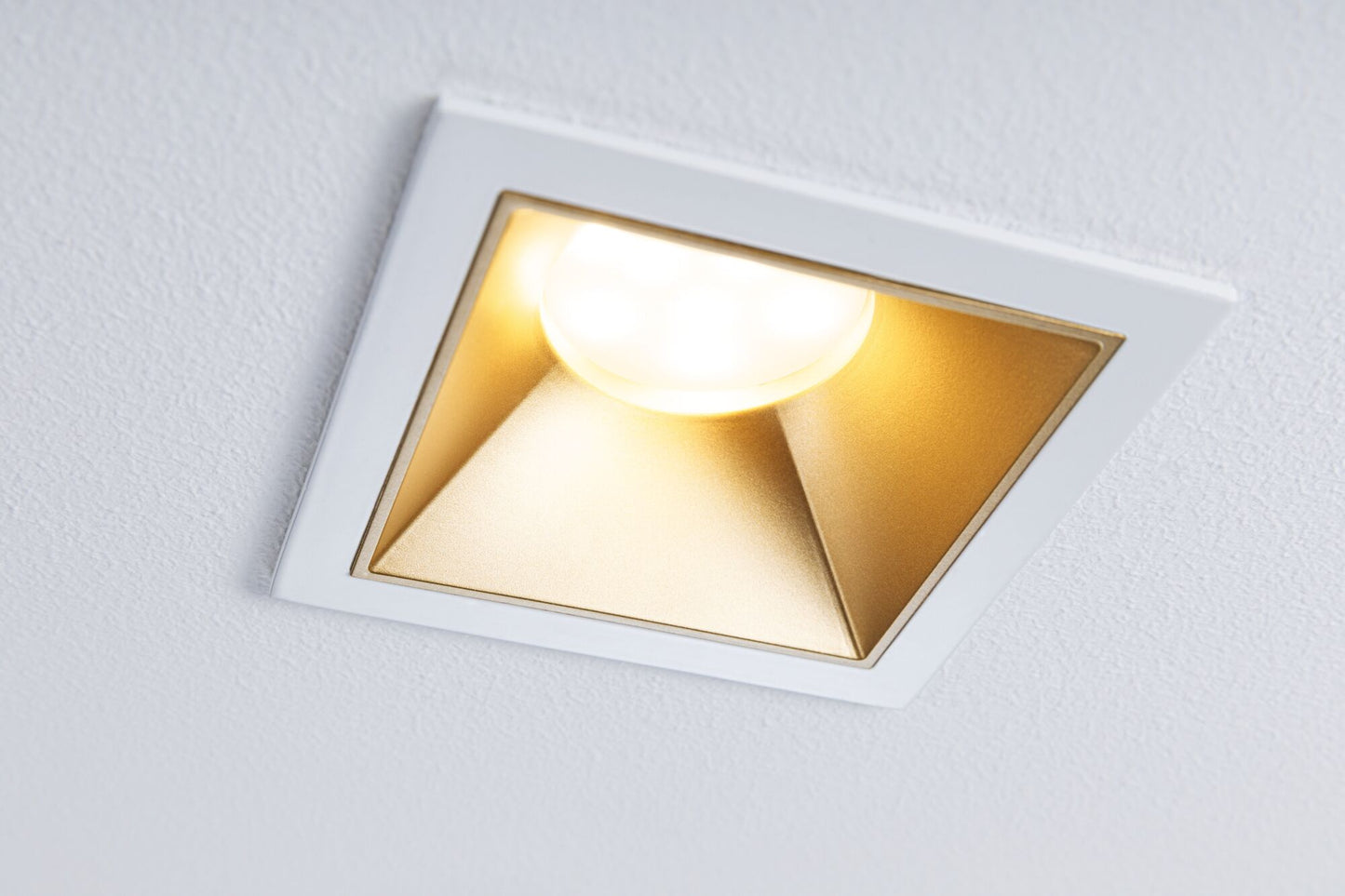 Paulmann LED Einbauleuchte Cole 3er-Set 3-Step-Dim Coin IP44 eckig 88x88mm  Coin 3x6W 3x470lm 230V dimmbar 2700K Weiß#Gold matt