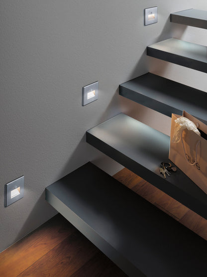 Paulmann LED Wandeinbauleuchte Edge eckig 80x42mm  1,2W 25lm 230V  2700K Chrom matt