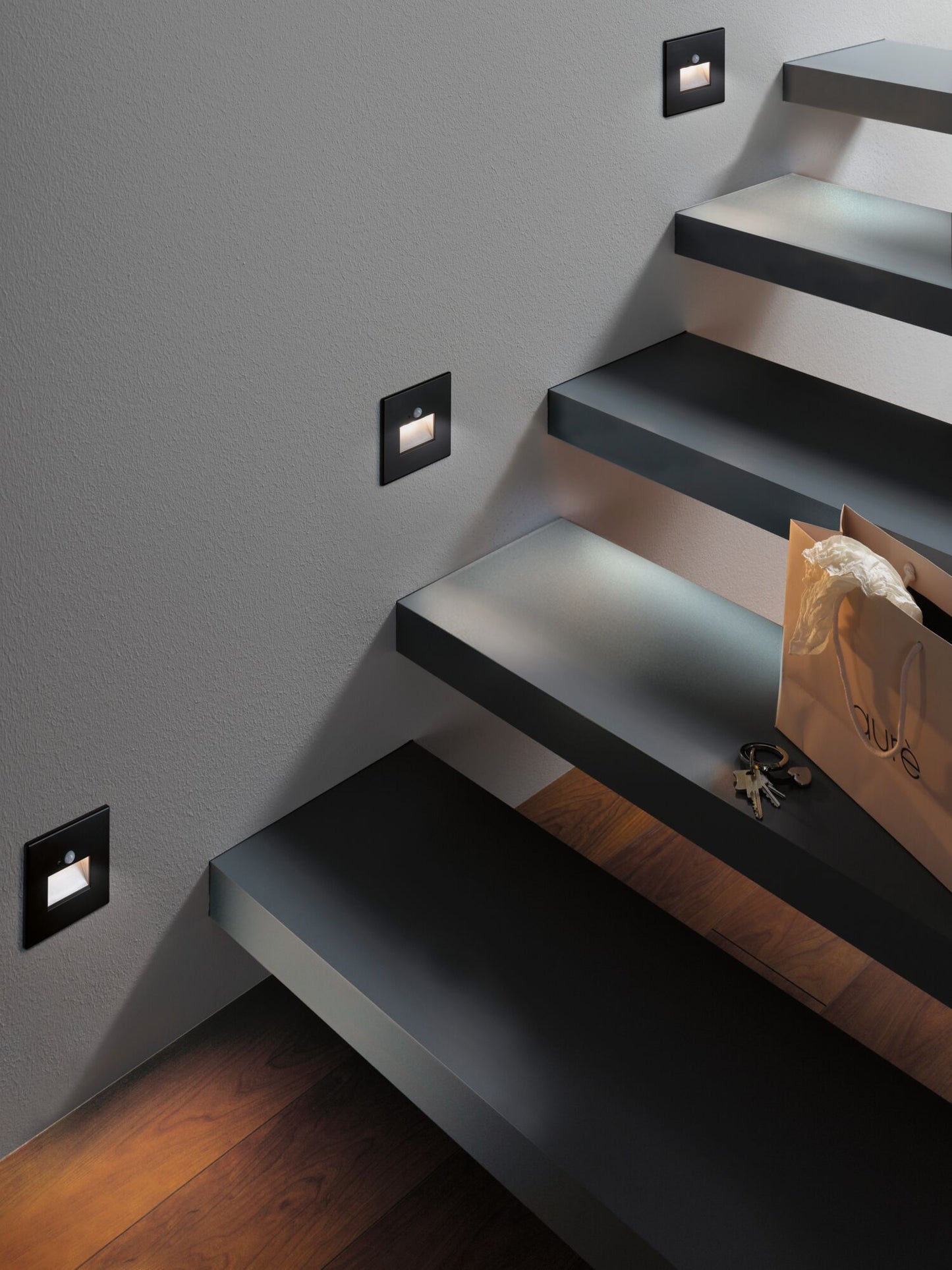 Paulmann LED Wandeinbauleuchte Edge eckig 80x42mm  1,2W 25lm 230V  2700K Schwarz matt