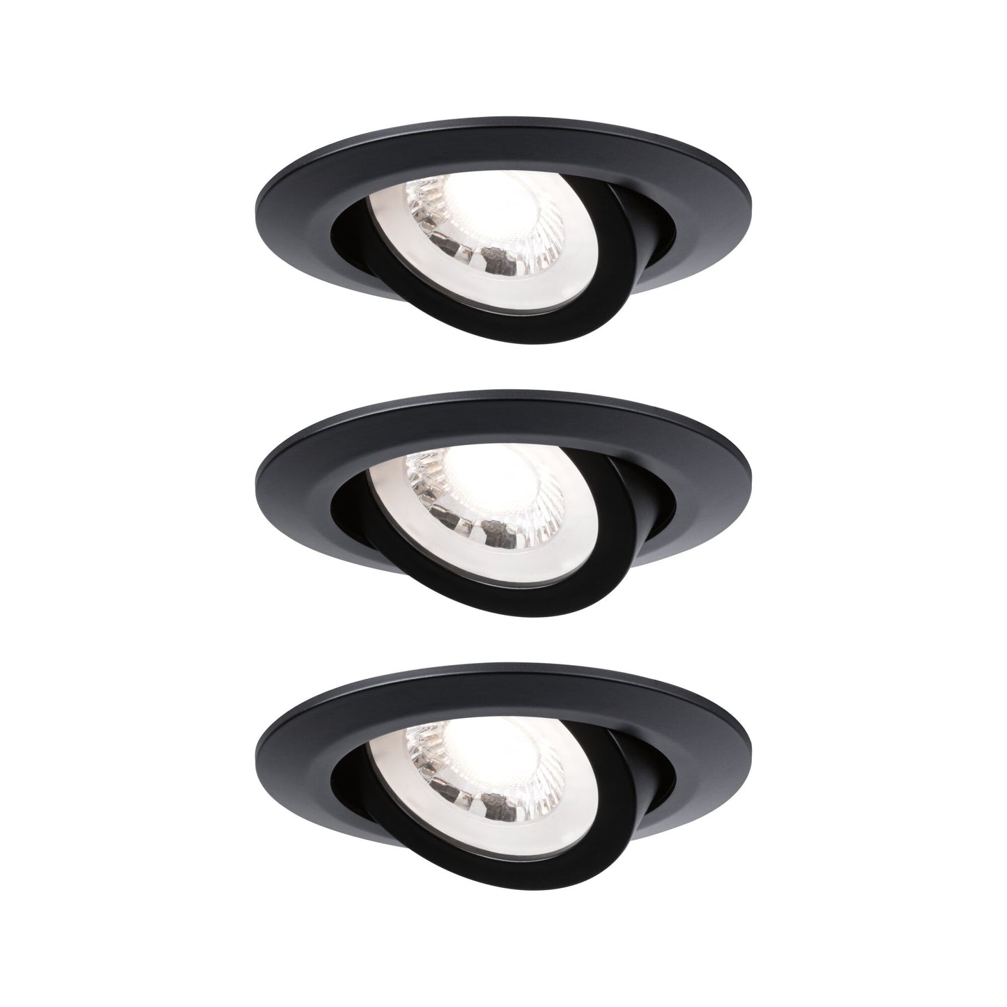 Paulmann LED Einbauleuchte 3er-Set schwenkbar  3.000K 3x6W 230V Schwarz matt schwenkbar